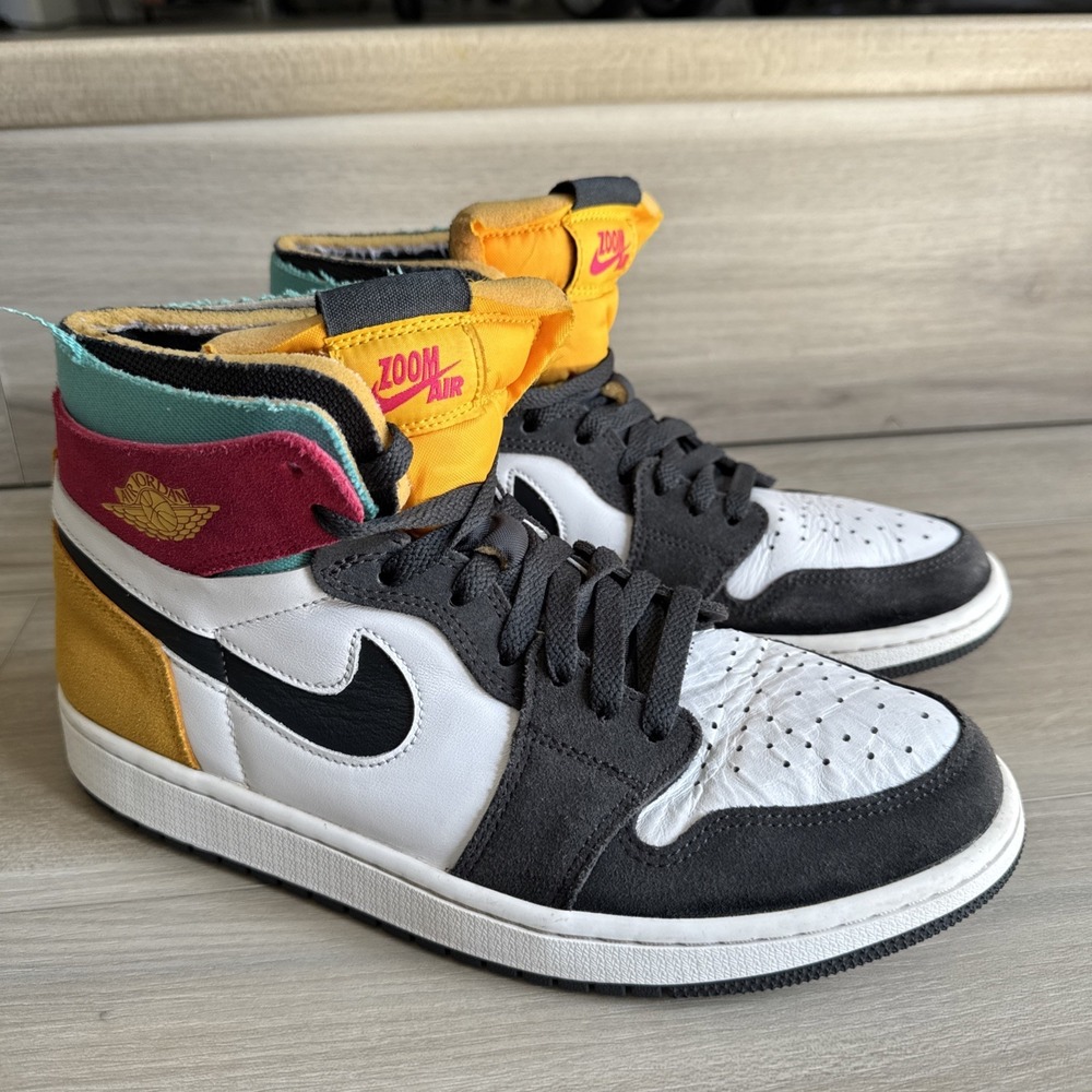 Nike Air Jordan 1 High‎ Zoom Air CMFT Anthracite Shoes Men's Size 9 Colorful